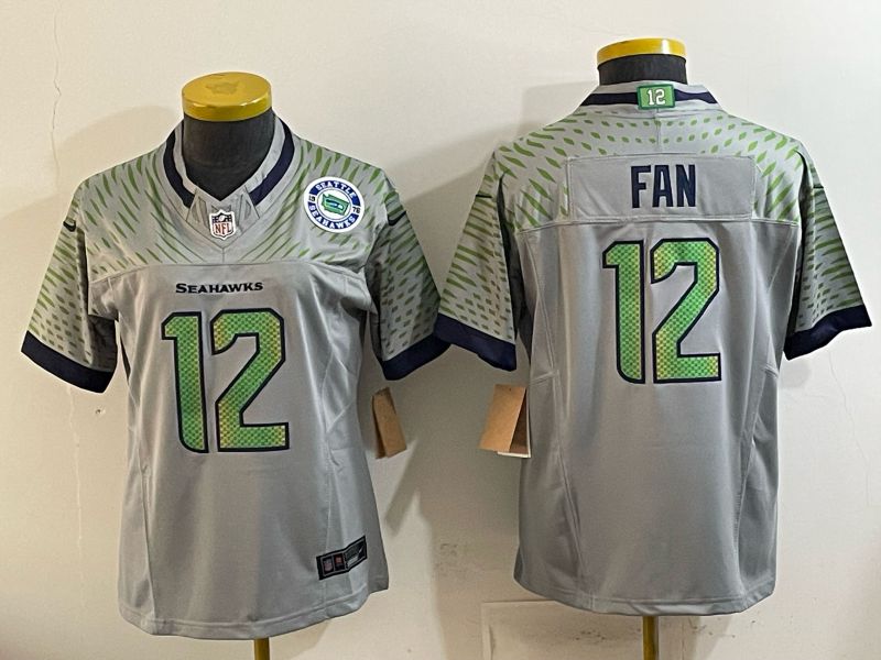 Youth Seattle Seahawks #12 Fan Grey 5th generations 2026 Nike Limited NFL Jersey style 03